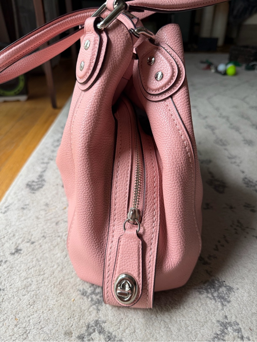 Coach Pink Leather Shoulder Bag - Picture 4 of 8